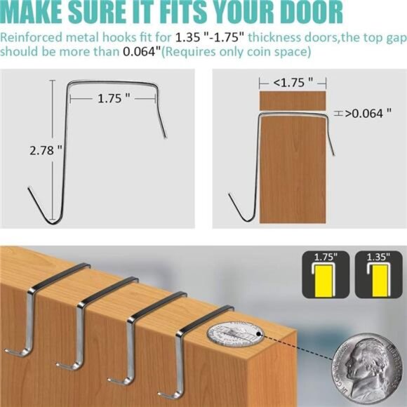 Over the door shoe organizer 35 pockets hanging closet storage rack black - Picture 2 of 8